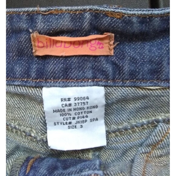Billabong Y2K Denim Mini Skirt Juniors Size 3 Slit Hem Medium Wash - Picture 5 of 8